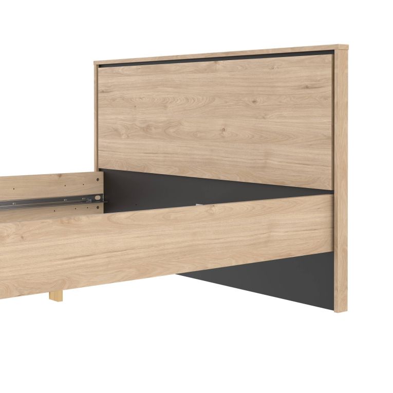 Letto piazza e mezza Capucin, Sommier per camera da letto, Giroletto per stanza, Struttura porta materasso, 207x153 h91 cm, Rovere