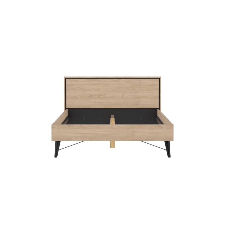 Letto piazza e mezza Capucin, Sommier per camera da letto, Giroletto per stanza, Struttura porta materasso, 207x153 h91 cm, Rovere