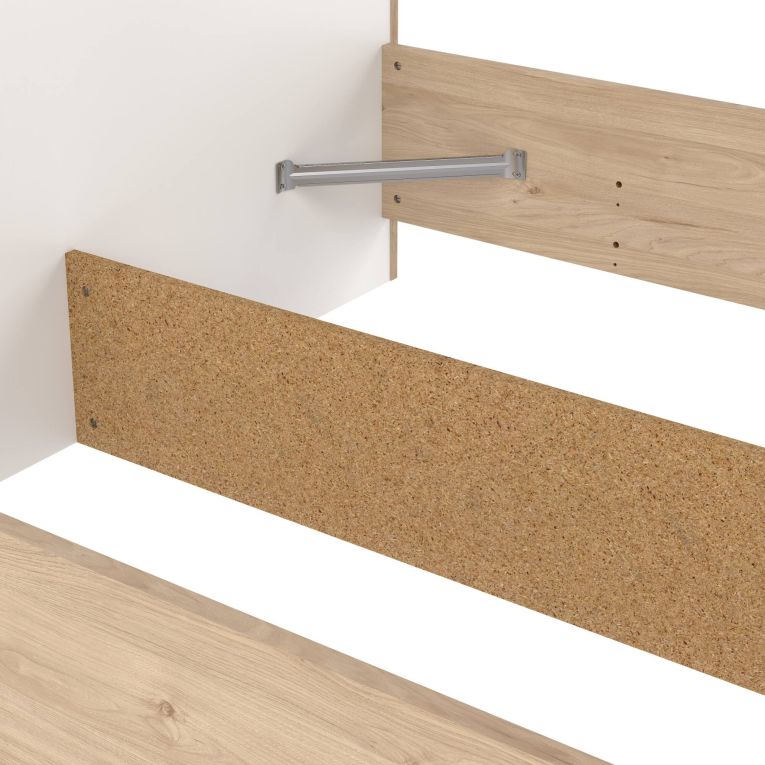 Letto piazza e mezza Carissa, Sommier per camera da letto, Giroletto per stanza, Struttura porta materasso, 206x150 h97 cm, Rovere e Bianco