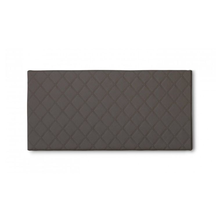 Letto piazza e mezza Cleo, Testata in ecopelle a muro, 100% Made in Italy, adatta a letto da una piazza e mezza, Cm 130x60, Tortora
