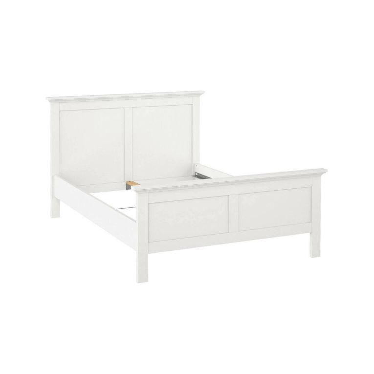 Letto piazza e mezza Damiane, Sommier per camera da letto, Giroletto per stanza, Struttura porta materasso, 158x201 h110 cm, Bianco
