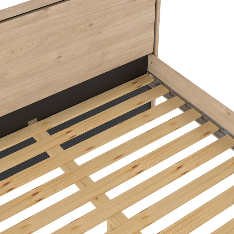 Letto piazza e mezza Elida, 206x153 h91 cm, Rovere