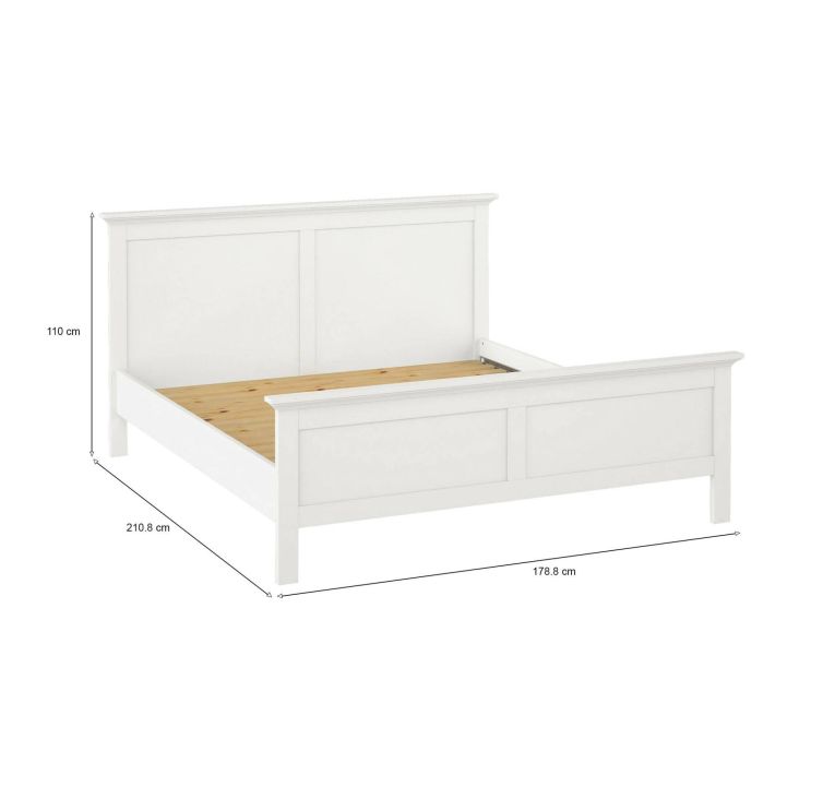 Letto piazza e mezza Faxai, 179x211 h110 cm, Bianco