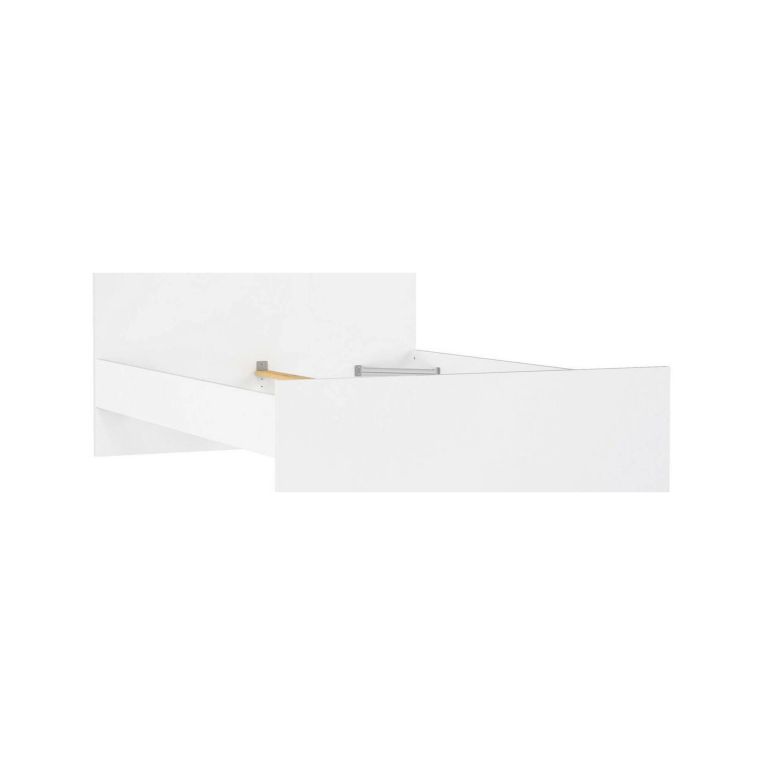 Letto piazza e mezza Geraldine, Sommier per camera da letto, Giroletto per stanza, Struttura porta materasso, 146x197 h80 cm, Bianco