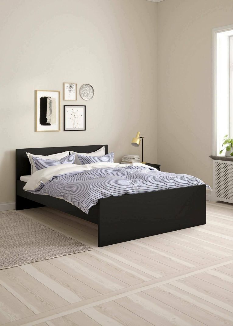 Letto piazza e mezza Geraldine, Sommier per camera da letto, Giroletto per stanza, Struttura porta materasso, 146x197 h80 cm, Nero