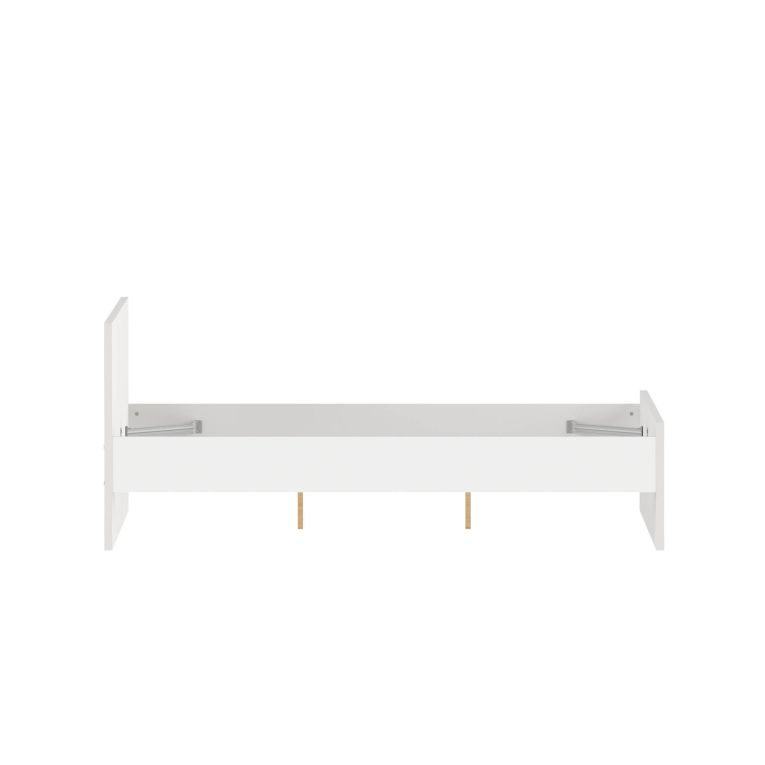 Letto piazza e mezza Geraldine, Sommier per camera da letto, Giroletto per stanza, Struttura porta materasso, 197x146 h80 cm, Bianco