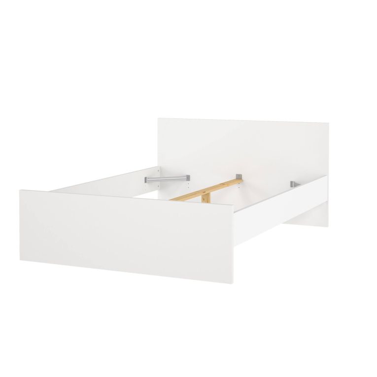 Letto piazza e mezza Geraldine, Sommier per camera da letto, Giroletto per stanza, Struttura porta materasso, 197x146 h80 cm, Bianco