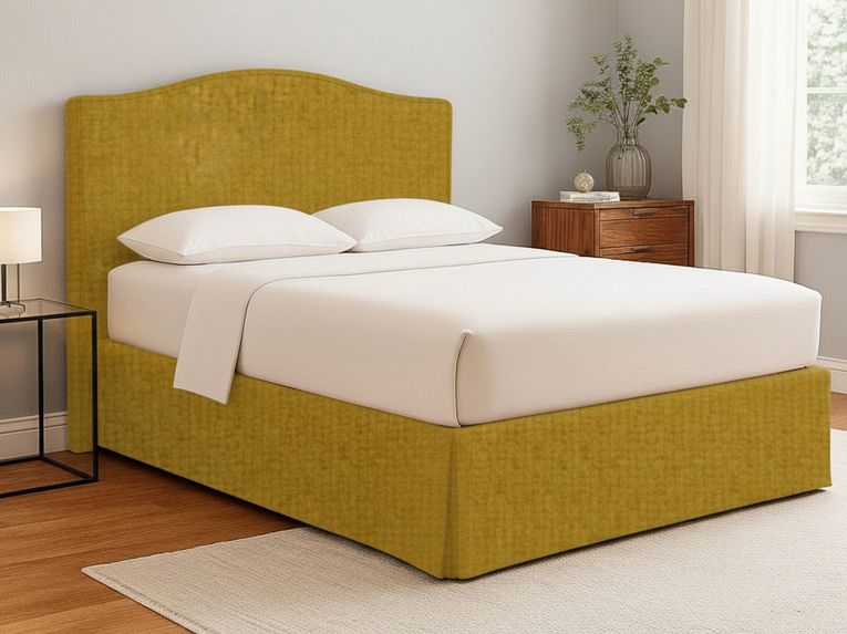 Letto Piazza e Mezza Giallo Ocra Sfoderabile Contenitore, Dimensione Materasso 120x190 cm - Lavagna