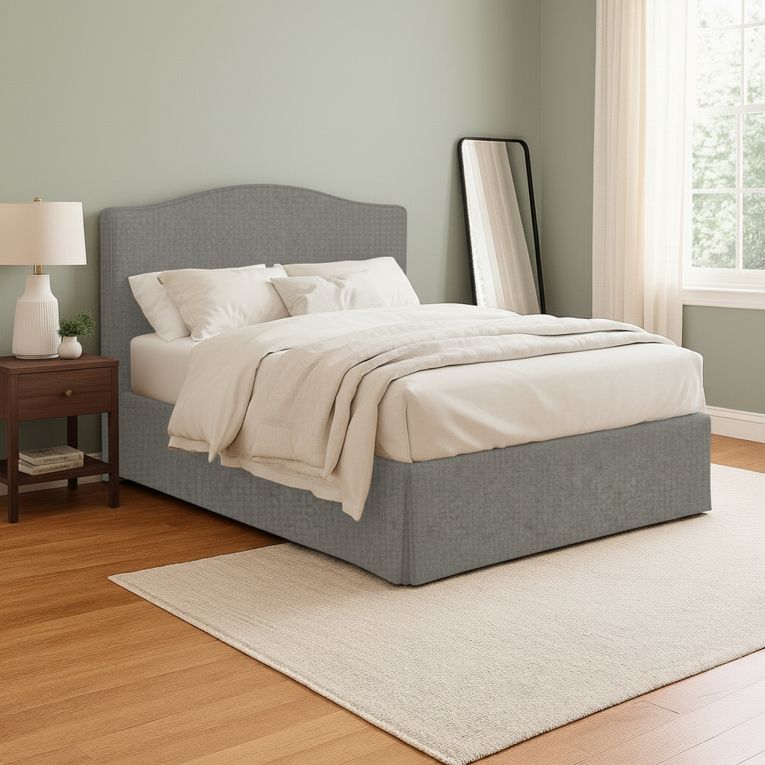 Letto Piazza e Mezza Grigio Cenere Sfoderabile Contenitore, Dimensione Materasso 120x190 cm - Lavagna