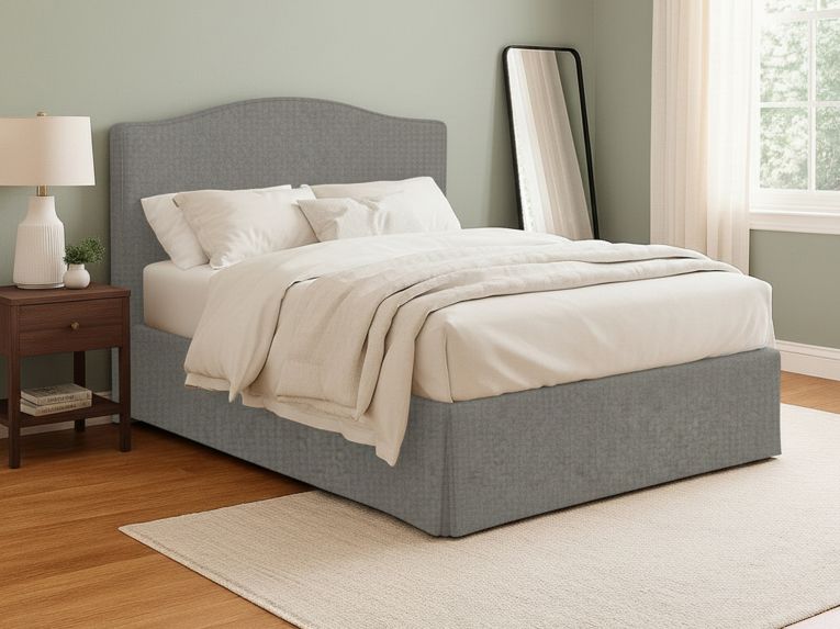 Letto Piazza e Mezza Grigio Cenere Sfoderabile Contenitore, Dimensione Materasso 120x190 cm - Lavagna