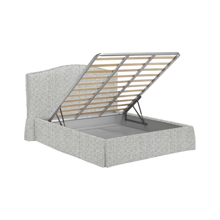Letto Piazza e Mezza Grigio Chiaro Sfoderabile Contenitore, Dimensione Materasso 120x190 cm - Lavagna