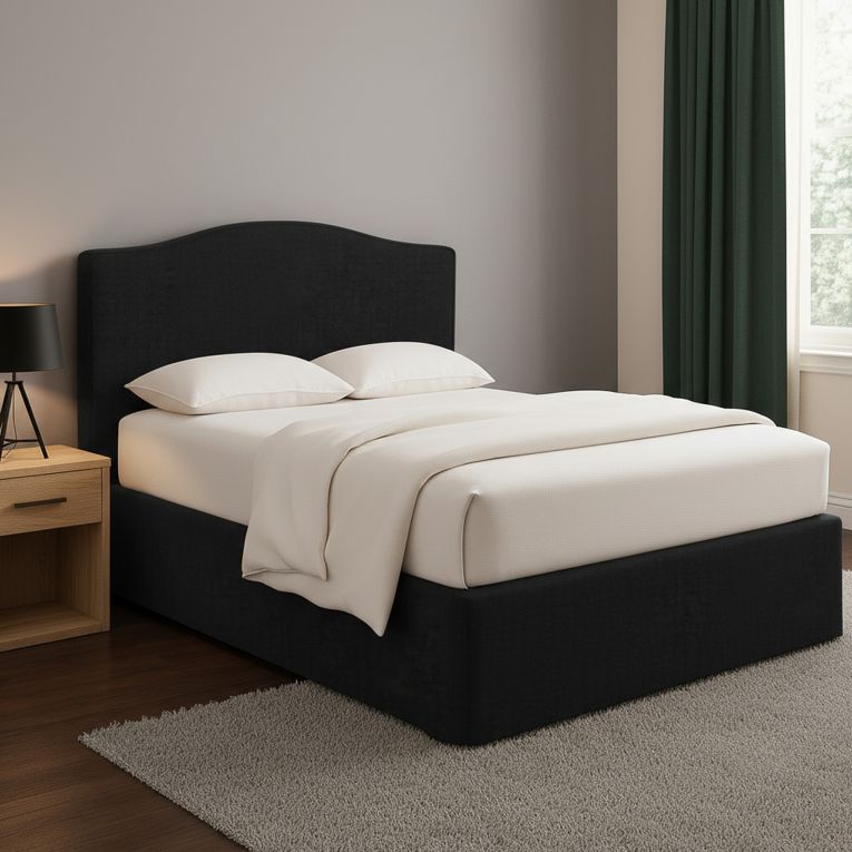 Letto Piazza e Mezza Grigio Scuro Sfoderabile Contenitore, Dimensione Materasso 120x190 cm - Lavagna