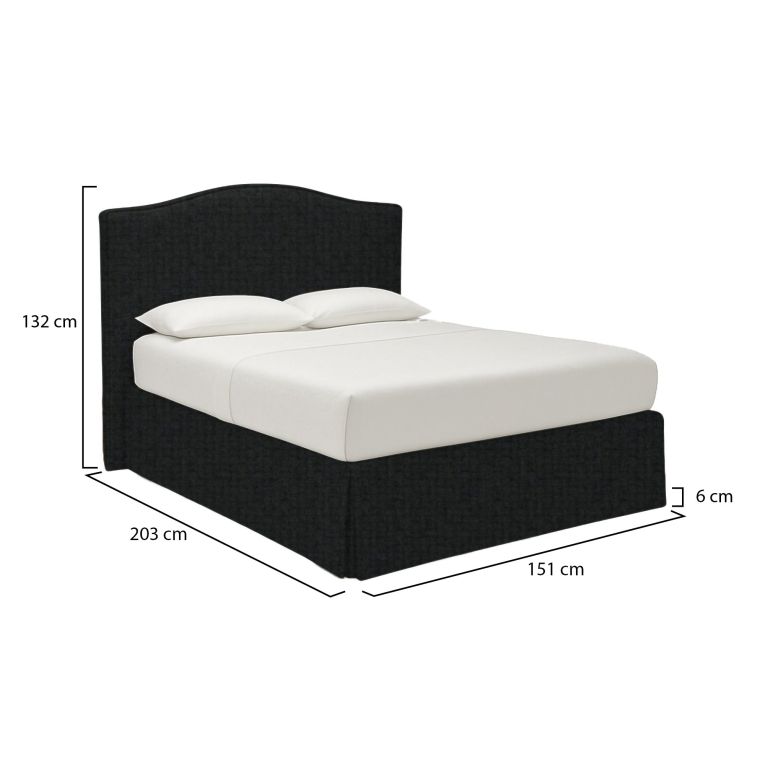 Letto Piazza e Mezza Grigio Scuro Sfoderabile Contenitore, Dimensione Materasso 120x190 cm - Lavagna