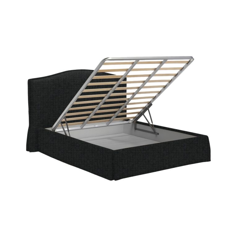 Letto Piazza e Mezza Grigio Scuro Sfoderabile Contenitore, Dimensione Materasso 120x190 cm - Lavagna