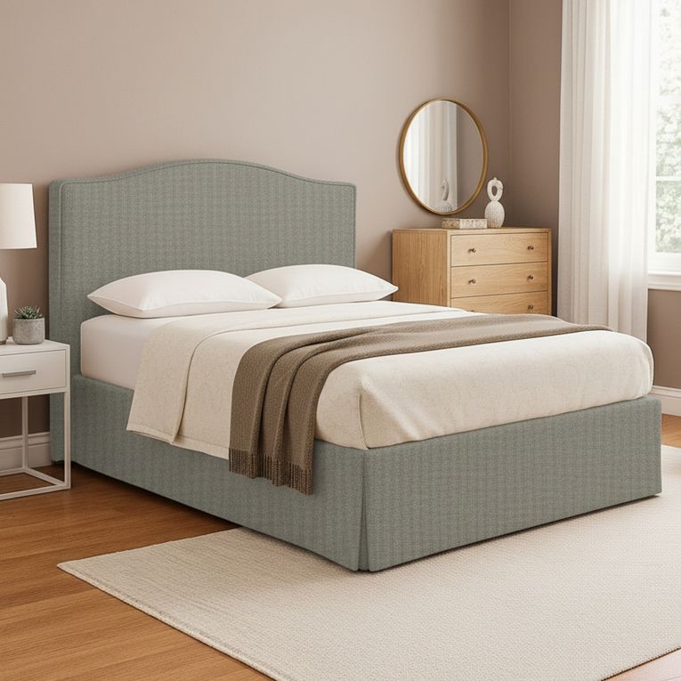 Letto Piazza e Mezza Grigio Sfoderabile Contenitore, Dimensione Materasso 120x190 cm - Lavagna