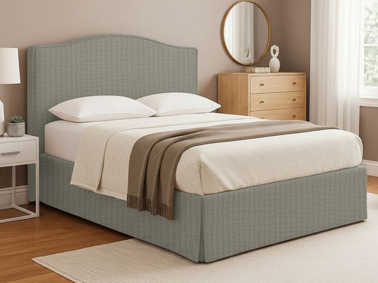 Letto Piazza e Mezza Grigio Sfoderabile Contenitore, Dimensione Materasso 120x190 cm - Lavagna
