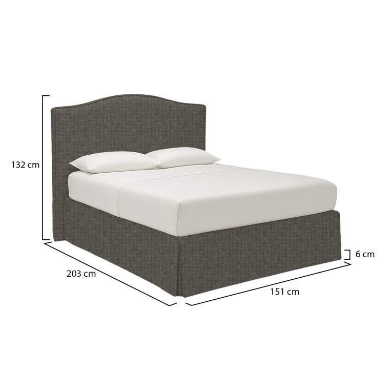 Letto Piazza e Mezza Grigio Tortora Sfoderabile Contenitore, Dimensione Materasso 120x190 cm - Lavagna