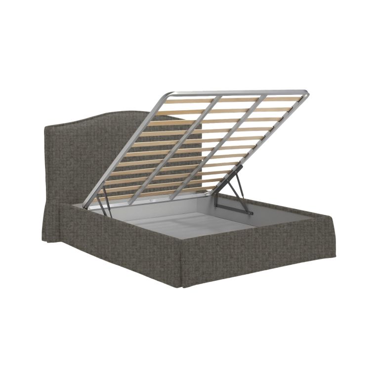Letto Piazza e Mezza Grigio Tortora Sfoderabile Contenitore, Dimensione Materasso 120x190 cm - Lavagna