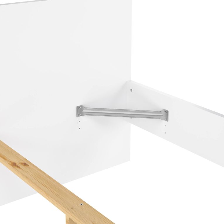 Letto piazza e mezza Gustava, 146x197 h80 cm, Bianco