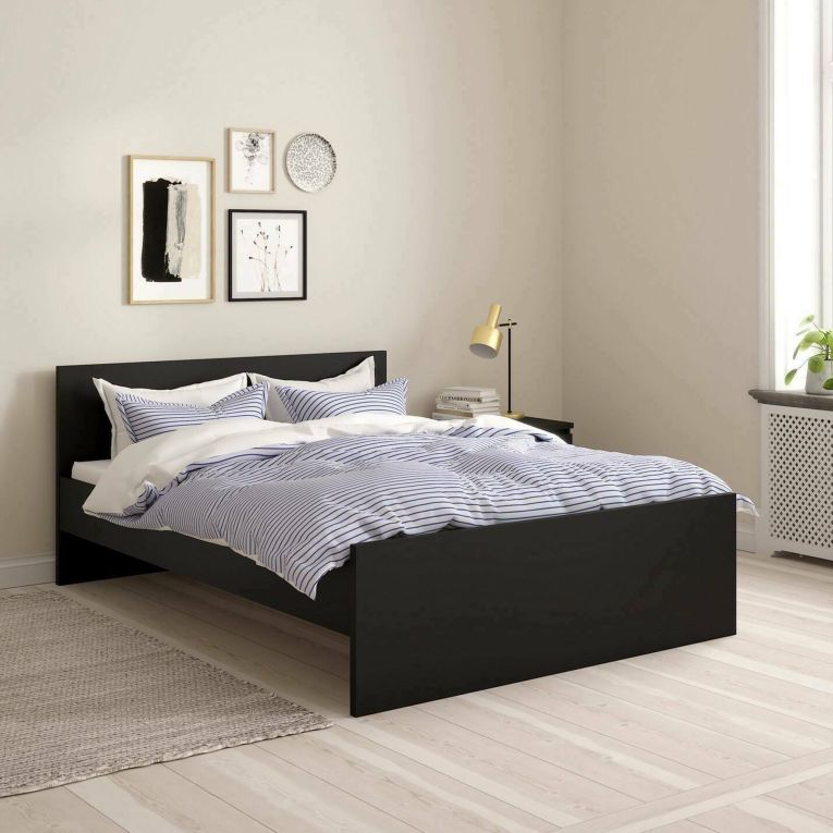 Letto piazza e mezza Gustava, 146x197 h80 cm, Nero