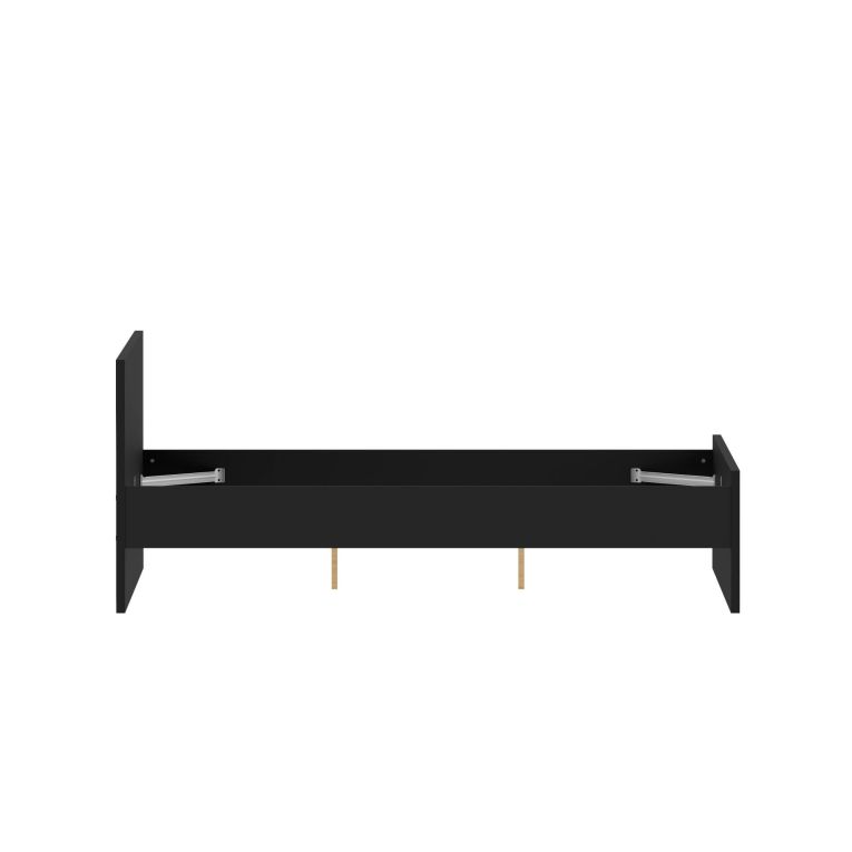 Letto piazza e mezza Gustava, 146x197 h80 cm, Nero