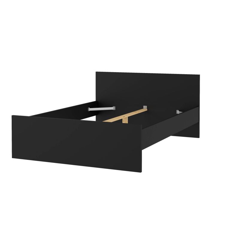 Letto piazza e mezza Gustava, 146x197 h80 cm, Nero