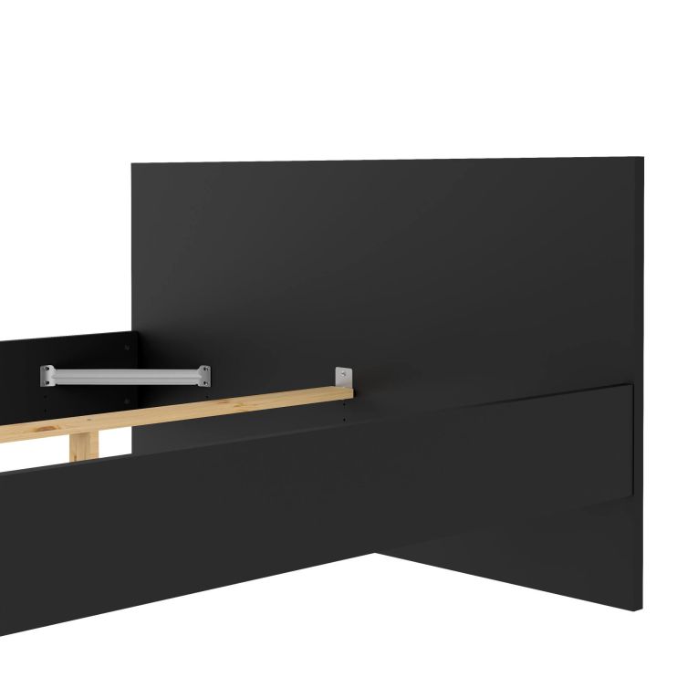 Letto piazza e mezza Gustava, 146x197 h80 cm, Nero