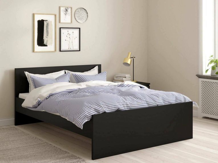 Letto piazza e mezza Gustava, 146x197 h80 cm, Nero