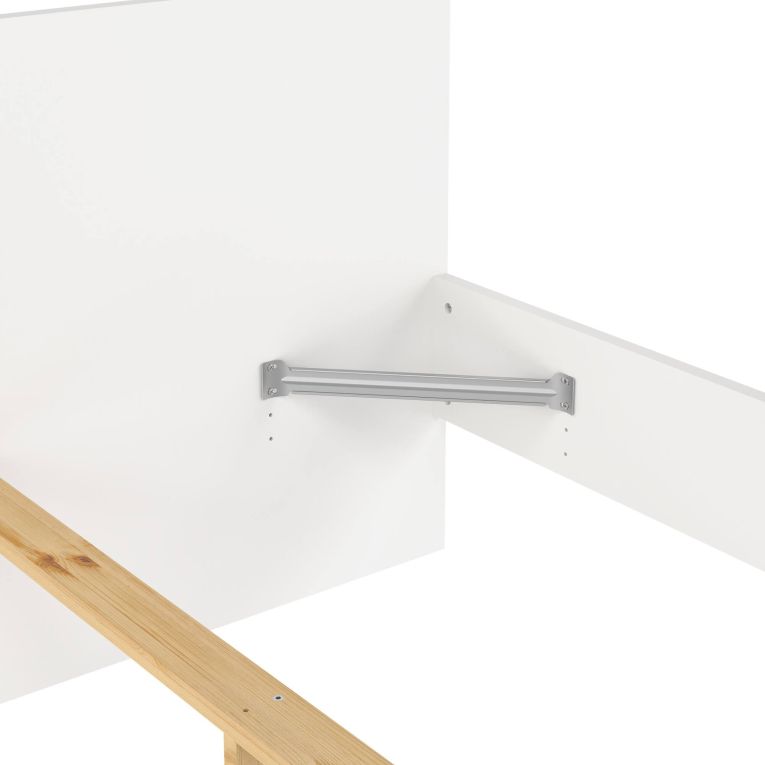 Letto piazza e mezza Gustava, 197x146 h80 cm, Bianco
