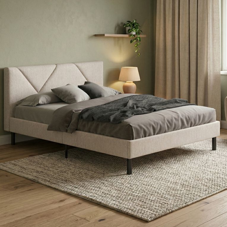 Letto piazza e mezza Hemera, 120x190 cm, Beige