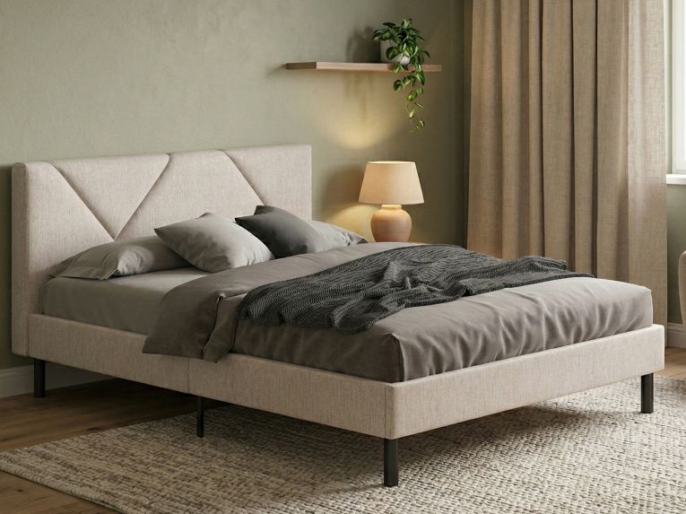 Letto piazza e mezza Hemera, 120x190 cm, Beige