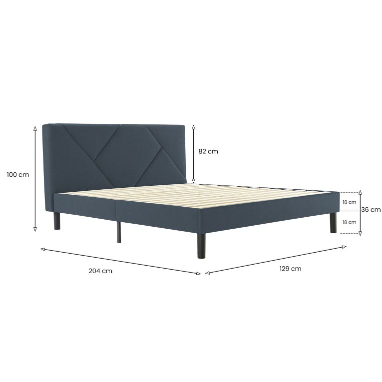 Letto piazza e mezza Hemera, 120x190 cm, Blu