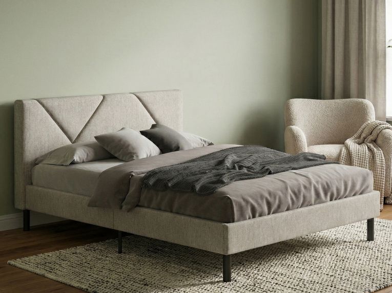 Letto piazza e mezza Hemera, 120x190 cm, Tortora