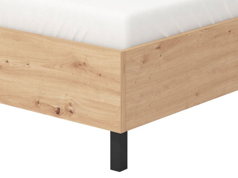 Letto Piazza e Mezza Marrone Rovere Nero Dimensione Materasso 120x200 cm, Imbottito - Norcia
