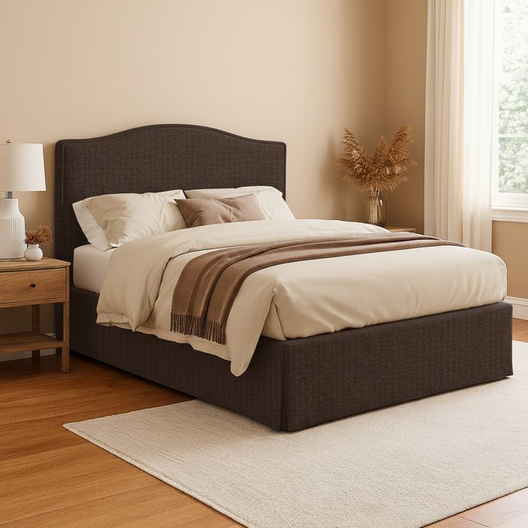 Letto Piazza e Mezza Marrone Sfoderabile Contenitore, Dimensione Materasso 120x190 cm - Lavagna