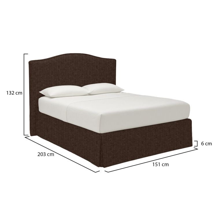Letto Piazza e Mezza Marrone Sfoderabile Contenitore, Dimensione Materasso 120x190 cm - Lavagna
