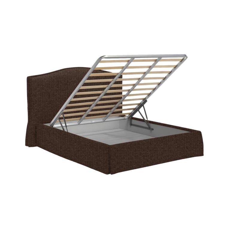 Letto Piazza e Mezza Marrone Sfoderabile Contenitore, Dimensione Materasso 120x190 cm - Lavagna