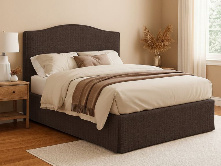 Letto Piazza e Mezza Marrone Sfoderabile Contenitore, Dimensione Materasso 120x190 cm - Lavagna