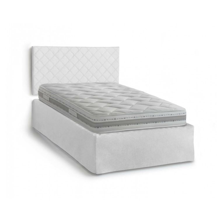 Letto piazza e mezza Opale, Cm 120x190, Bianco