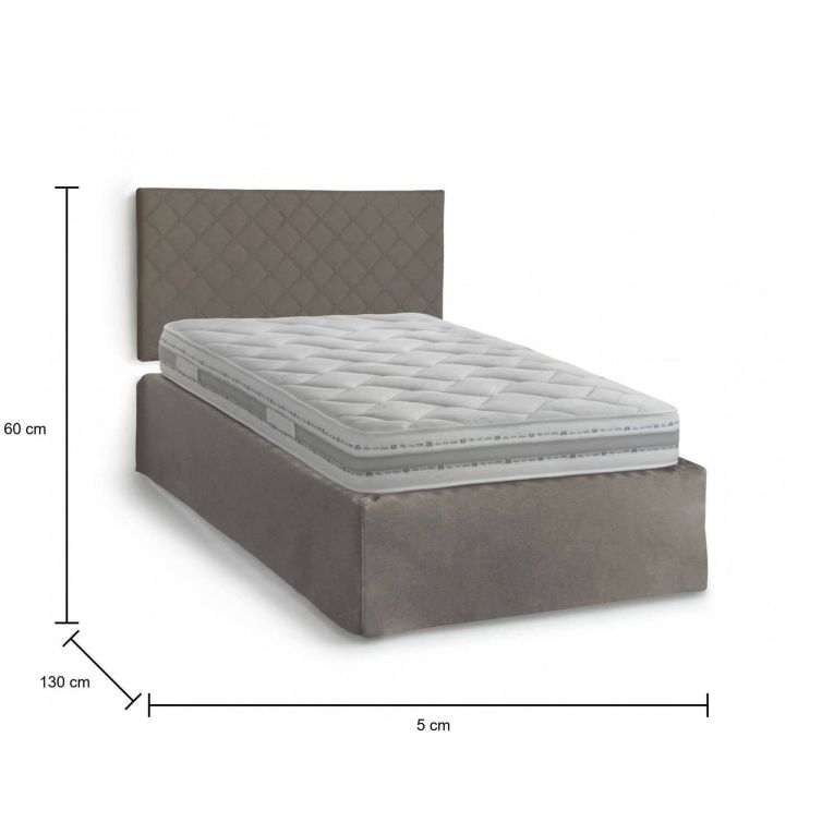 Letto piazza e mezza Opale, Cm 120x190, Tortora
