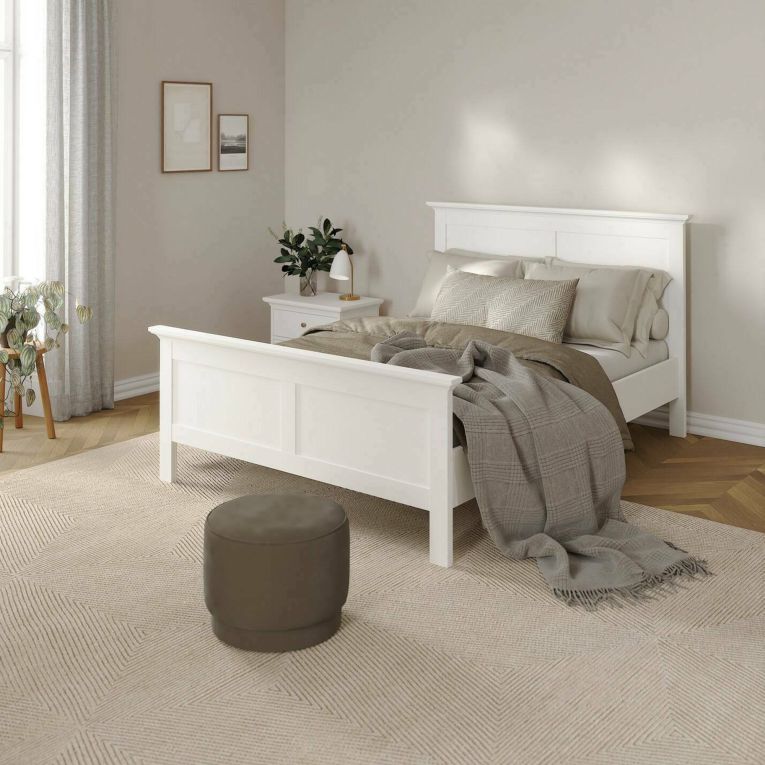 Letto piazza e mezza Phanfone, 158x201 h110 cm, Bianco