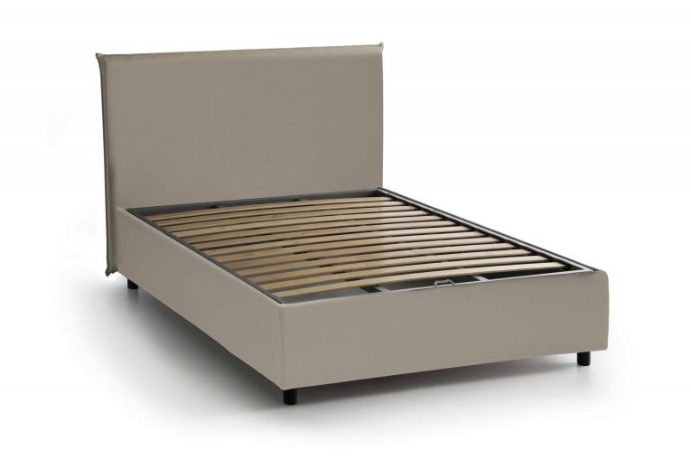 Letto piazza e mezza Re, con materasso Cm 120x200 incluso, Tortora