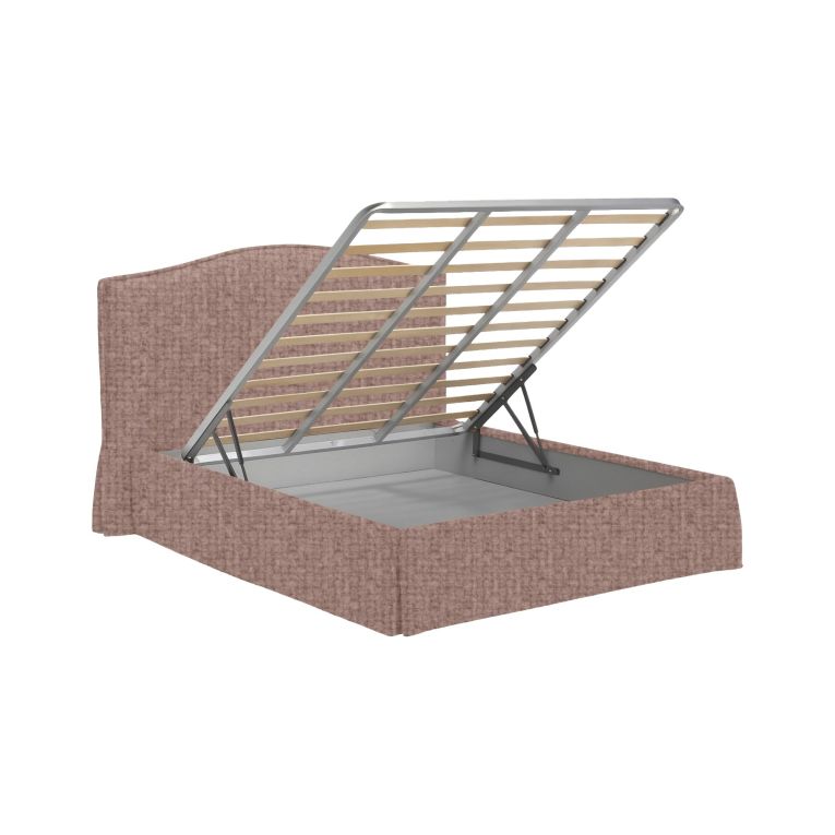 Letto Piazza e Mezza Rosa Antico Sfoderabile Contenitore, Dimensione Materasso 120x190 cm - Lavagna