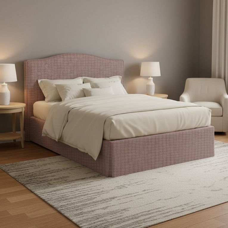 Letto Piazza e Mezza Rosa Antico Sfoderabile Contenitore, Dimensione Materasso 120x200 cm - Pogno