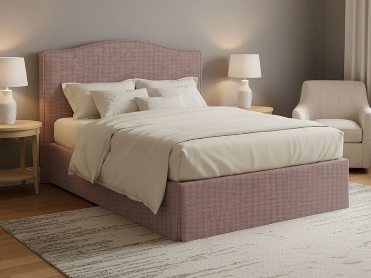 Letto Piazza e Mezza Rosa Antico Sfoderabile Contenitore, Dimensione Materasso 120x200 cm - Pogno