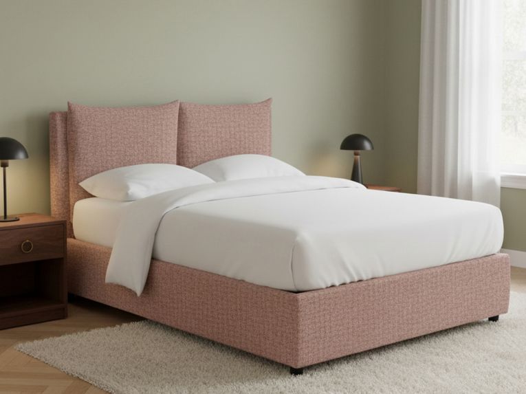 Letto Piazza e Mezza Rosa Sfoderabile Contenitore, Dimensione Materasso 120x190 cm - Erchie