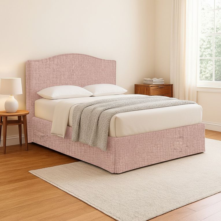 Letto Piazza e Mezza Rosa Sfoderabile Contenitore, Dimensione Materasso 120x200 cm - Pogno