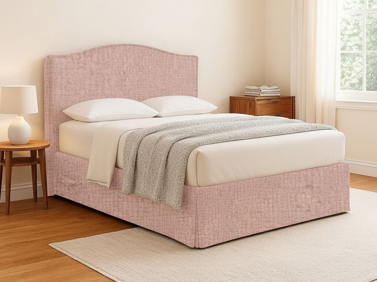Letto Piazza e Mezza Rosa Sfoderabile Contenitore, Dimensione Materasso 120x200 cm - Pogno