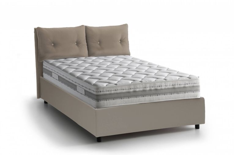 Letto piazza e mezza Rubino, adatto per materasso Cm 120x190, Tortora