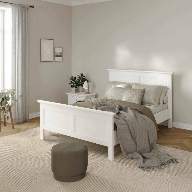 Letto piazza e mezza Umbert, 158x211 h110 cm, Bianco